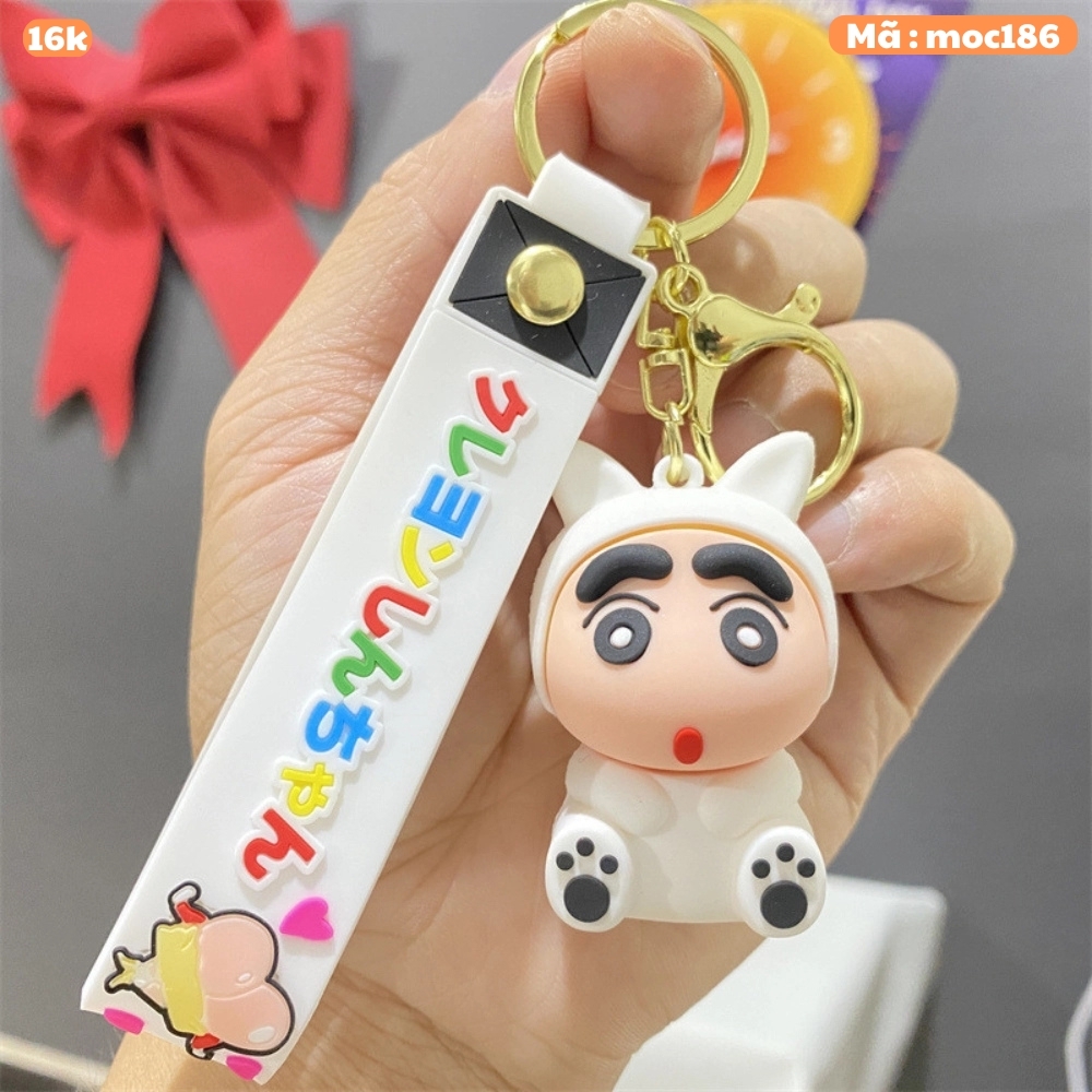 móc khóa shin cosplay chó trắng - dây dài 11cm mô hình cao 6cm - nặng : 50gram - no box N3-T3