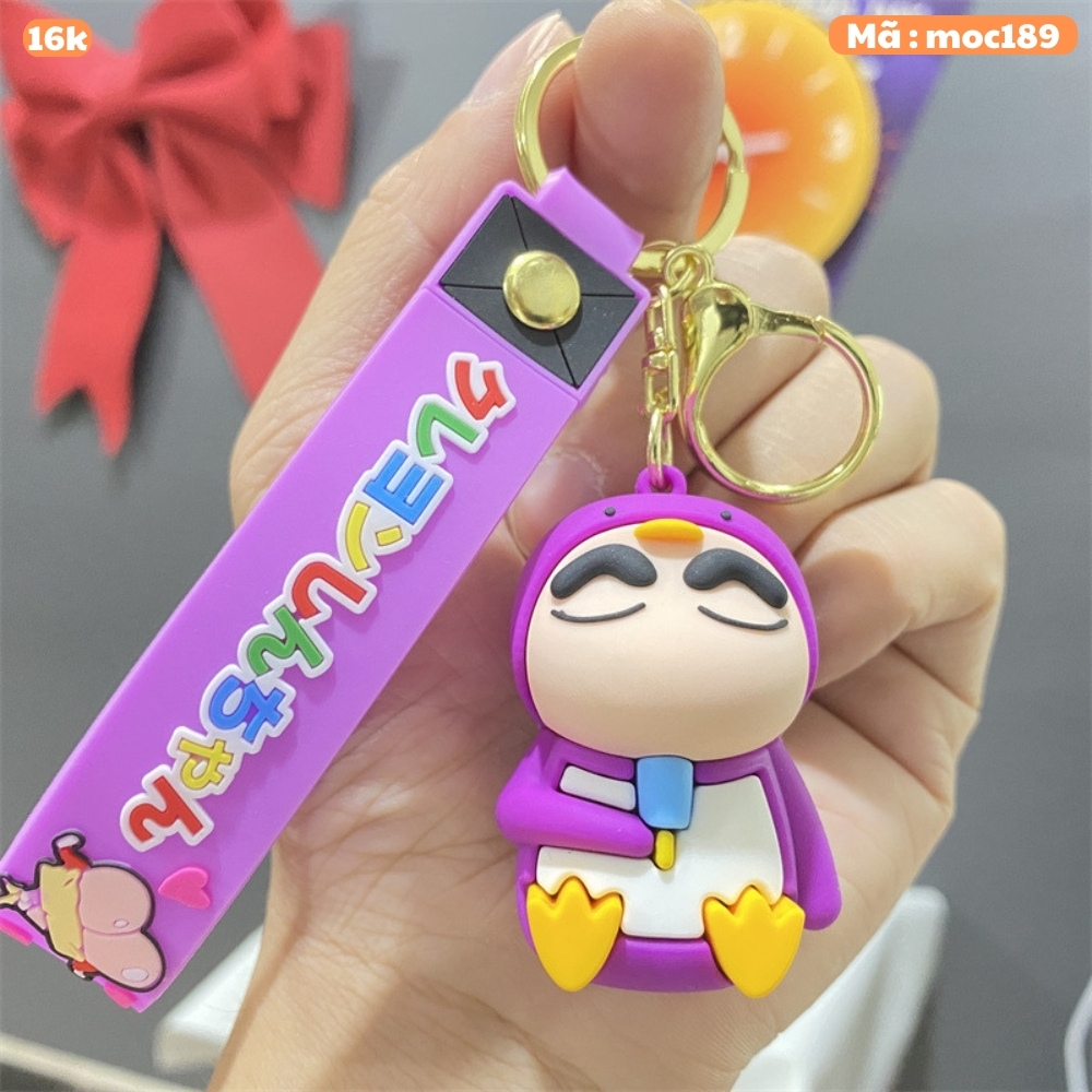 móc khóa shin cosplay chim cánh cụt - dây dài 11cm mô hình cao 6cm - nặng : 50gram - no box K79-T4-S1