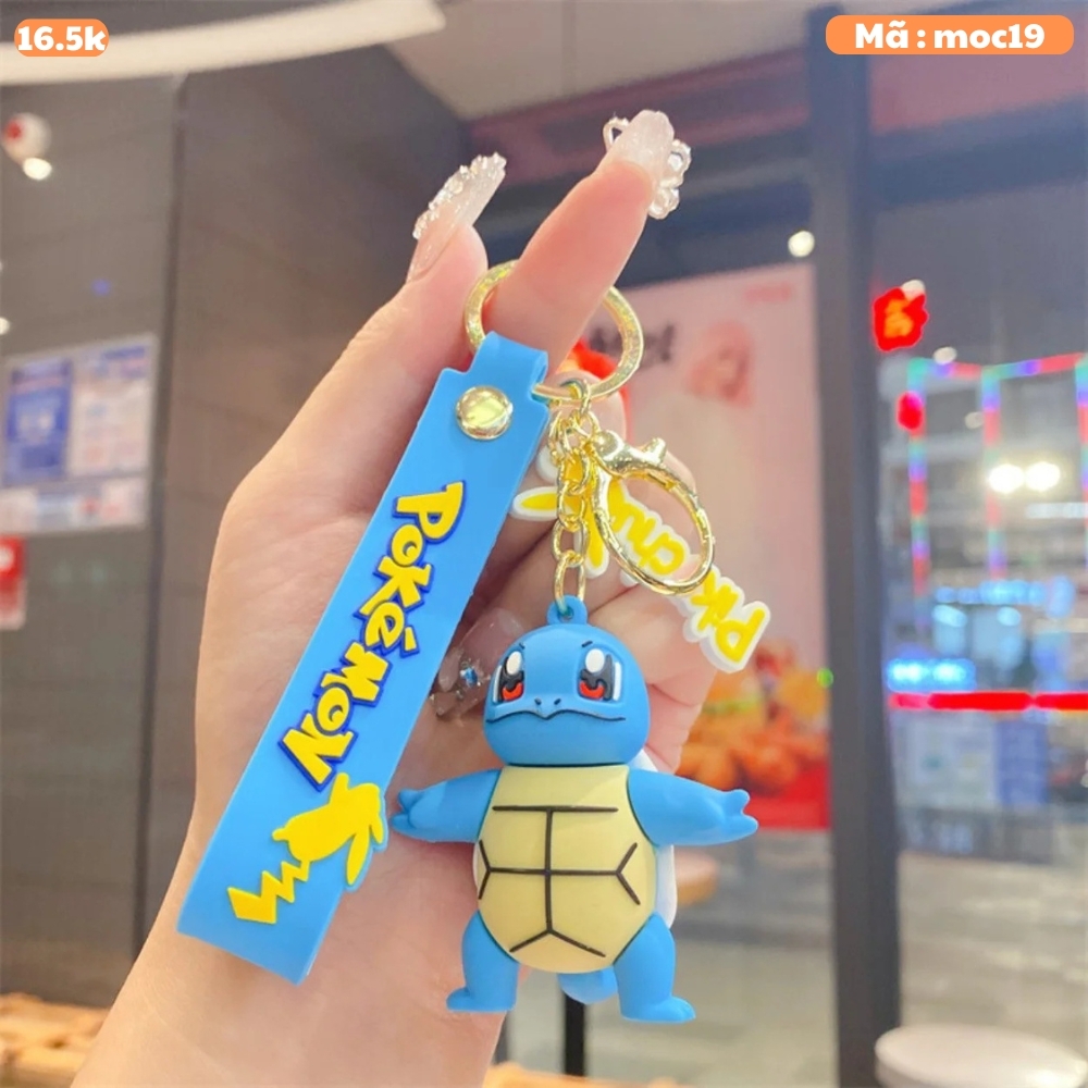 Móc khóa Rùa nước Squirtle - Dây móc dài : 10cm - mô hình Rùa nước Squirtle  Cao : 5.5cm - Nặng 45gram - No Box : Bọc túi OPP - N3-K14-T4-S3