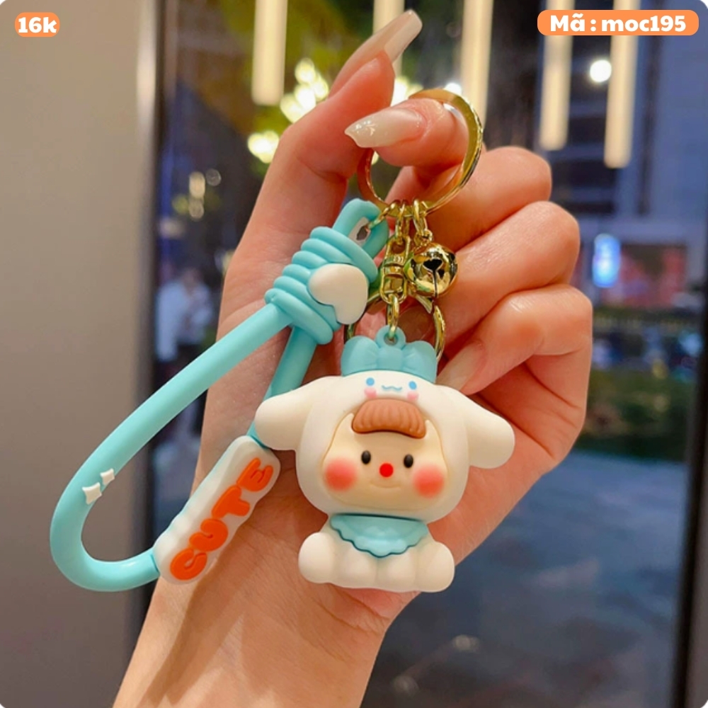 móc khóa chó trắng - dây dài 11cm mô hình cao 6cm - nặng : 50gram - no box N3-T3