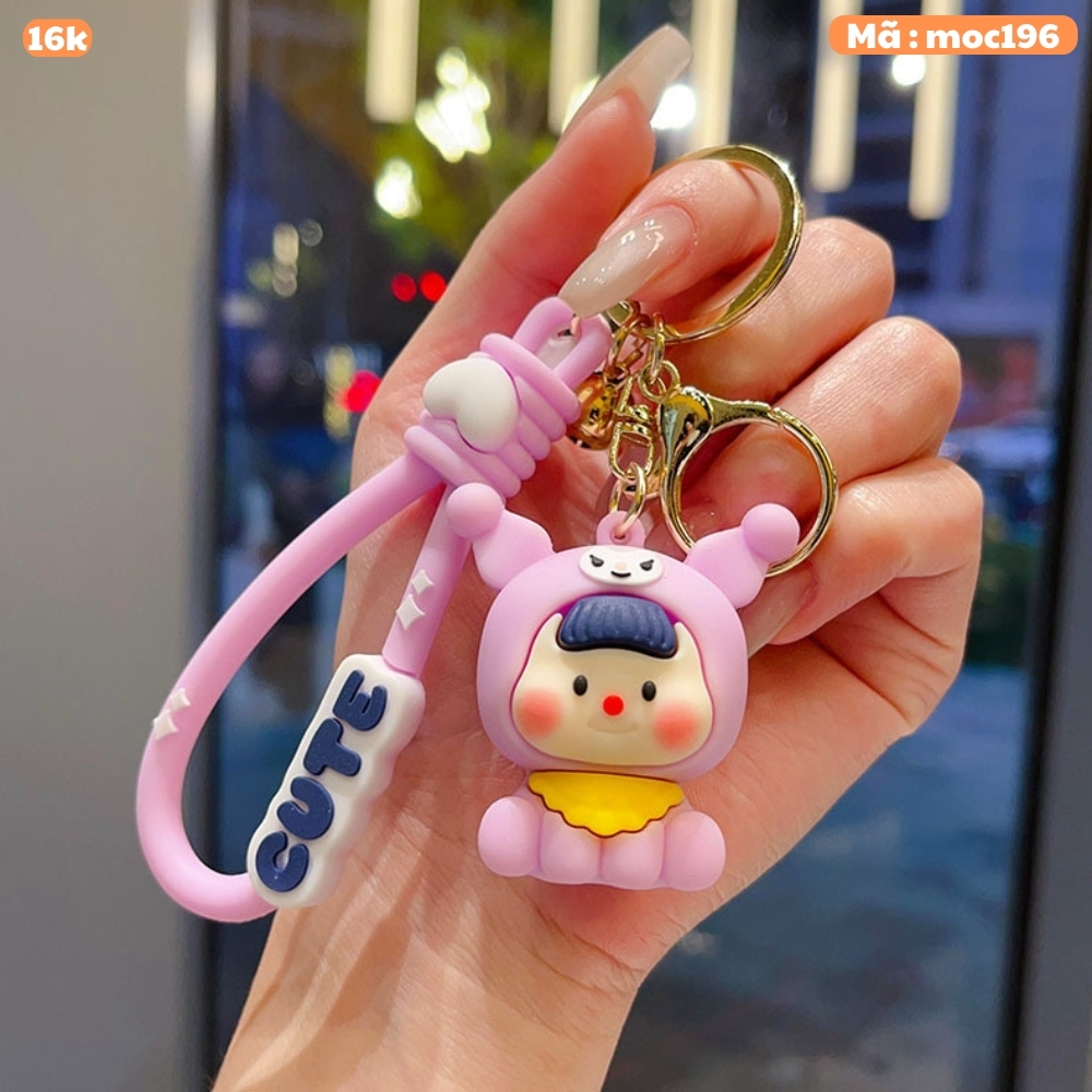 Móc khóa chó hồng - dây dài 11cm mô hình cao 6cm - nặng : 50gram - SKU: moc196 - (Vat: MK001) -  K79-T5-S1