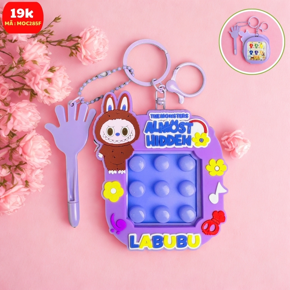 Móc Khóa bấm nút bàn tay màu tím labubu - Cao : 9.5cm , Rộng 8cm - Nặng 50gram - SKU: moc285f - (Vat: MK001) - K75-T7-S11