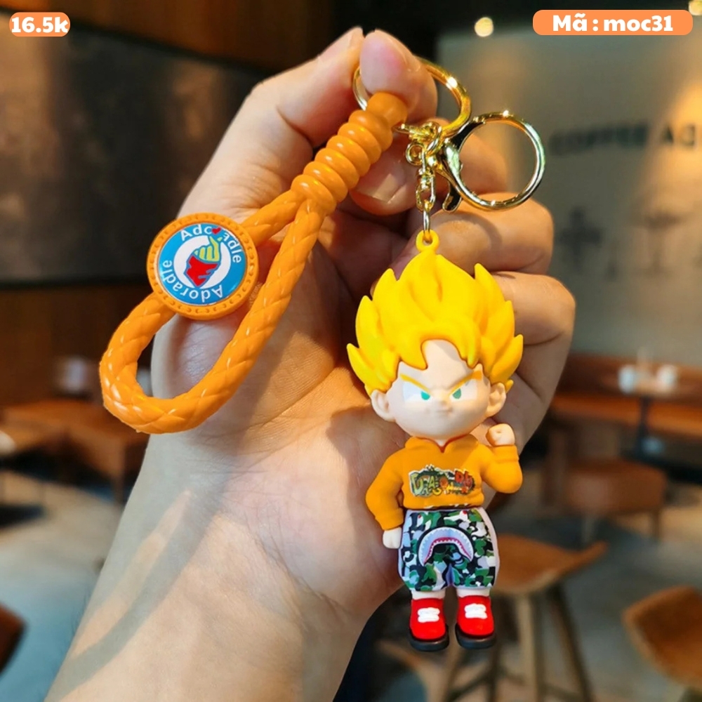 Móc Khóa Goku tóc vàng - Dây móc dài : 9.5cm - Mô Hình Cao : 7.6cm - Nặng : 50gram - No Box : bọc túi OPP - K79-T6-S7