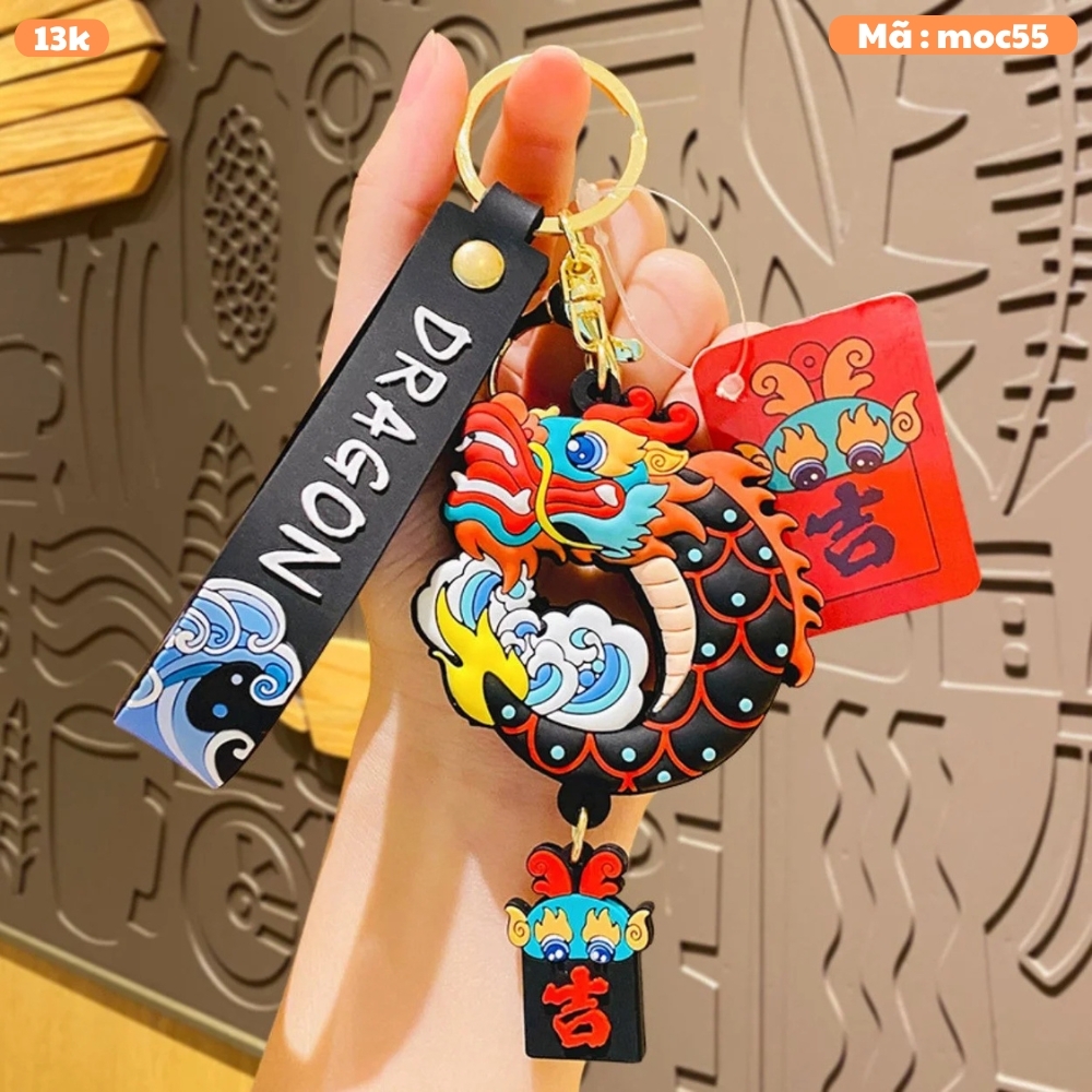 Móc Khóa Rồng đen - Dây móc dài : 10.5cm - Mô Hình Cao : 9.7cm - Nặng : 50gram - No Box : bọc túi OPP - K78-T2-S8