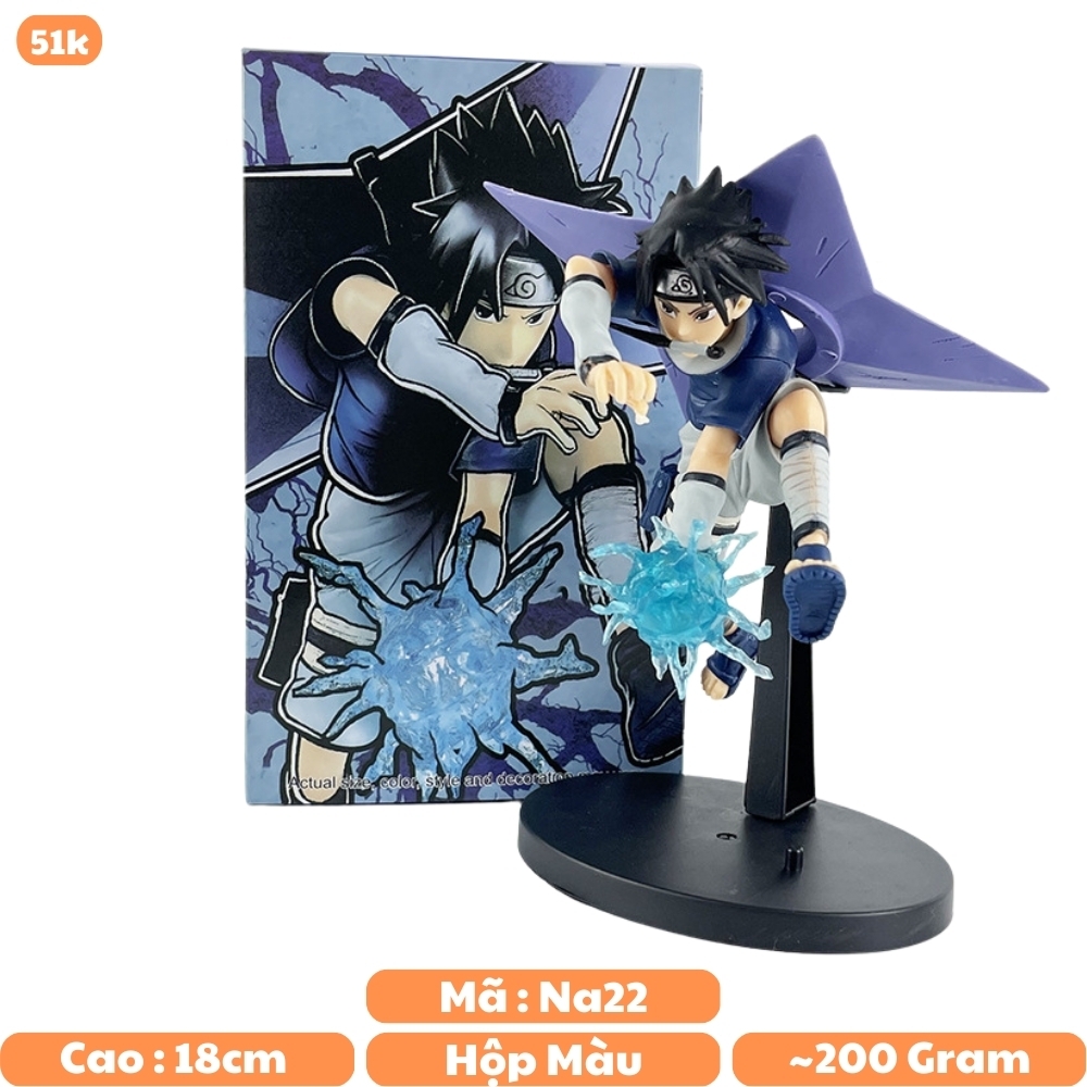 Mô hình Sasuke chiến đấu siêu ngầu cao 18cm hàng nét siêu chất lượng - Figure Naruto - Có vỏ hộp màu