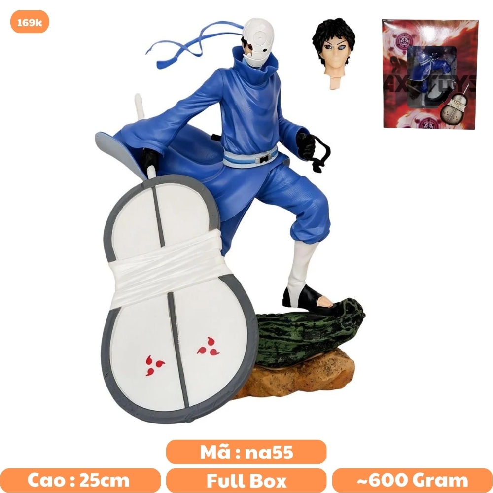 Mô Hình Naruto Obito dáng đứng - Cao 25cm - ngang 18cm - nặng 670gram - Phụ kiện : Quạt + 1 đầu thay thế- Figure Naruto -No box - N1-K27-T4-S1