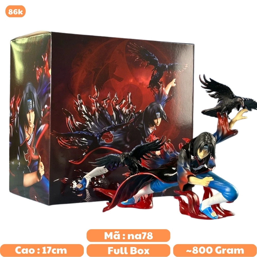 Mô hình Naruto Itachi Akatsuki dáng chiến đấu - Cao 17cm - nặng 800gram - Figure Naruto - Full Box - N1-K38-T4-S11 n4-k14