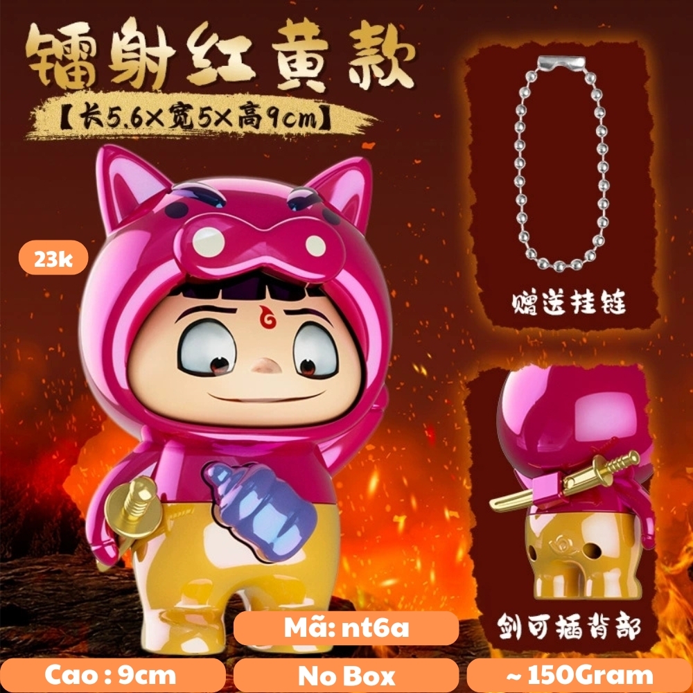 Móc Khoá mô hình Natra hiệp sĩ lợn hồng bóng - cao : 9cm - figure shin - No Box