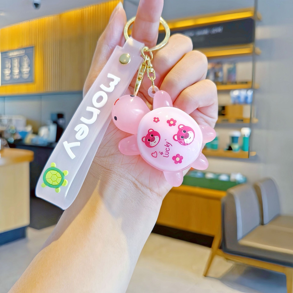 Móc khóa rùa hồng đậm - Dây móc dài : 10cm - Mô Hình Cao : 6cm - Nặng : 50gram - No Box - SKU: moc140 - (Vat: 88223-7) - K79-T5-S14