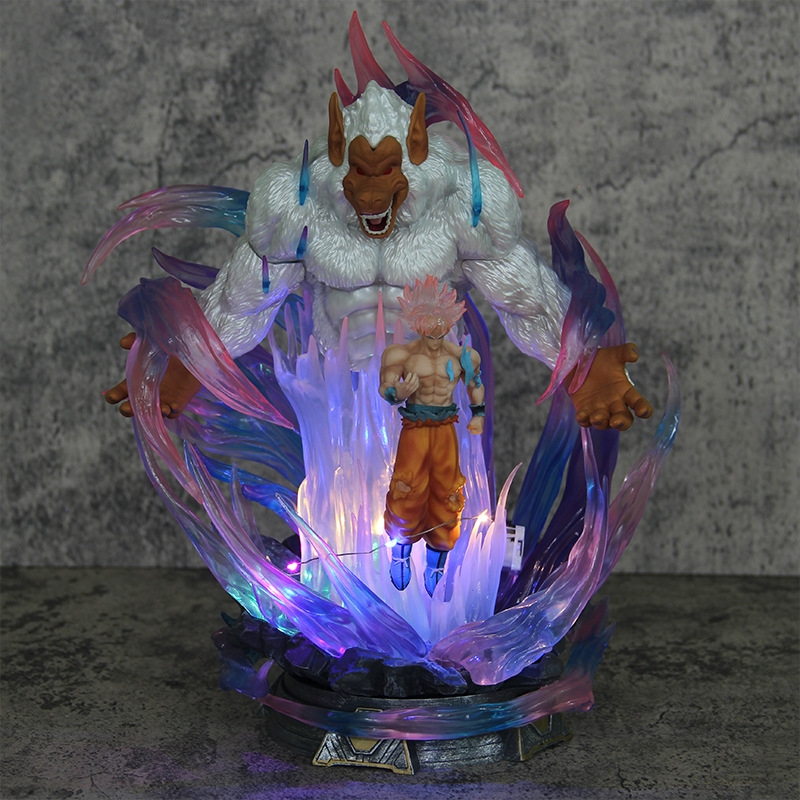 Mô Hình Dragon Ball Songoku vô cực Hoá Khỉ Đột Trắng Có Led - Cao 31cm - Nặng 2100gram - Figure DragonBall - Có Hộp Màu - Full Box -K7-T3-S12