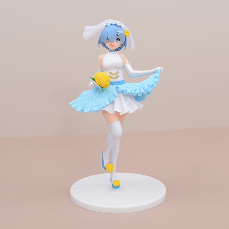 Mô Hình RE:ZERO Rem mặc váy tóc xanh  - Cao 19.5cm - nặng 150Gram - Figure RE:ZERO - Có hộp màu - N1-K32-T2-S2