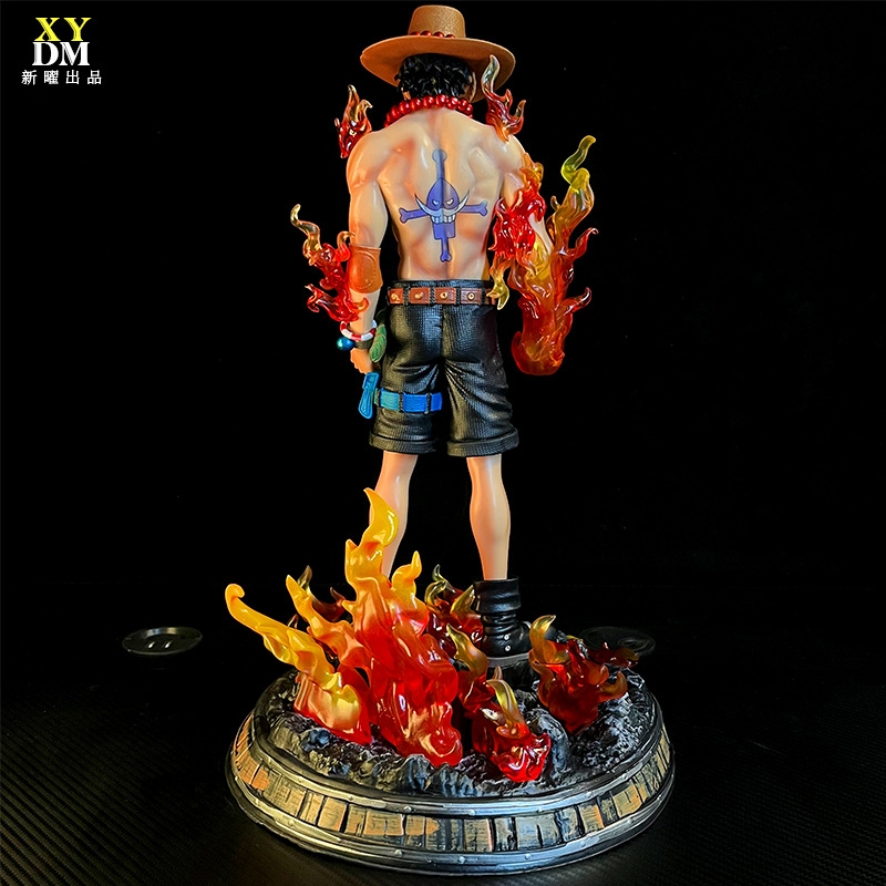 Mô Hình One Piece Ace Hỏa Quyền dáng đứng , có 2 đầu thay thế cao 42cm - Figure One Piece , có hộp màu - N1-K46-T5-S3