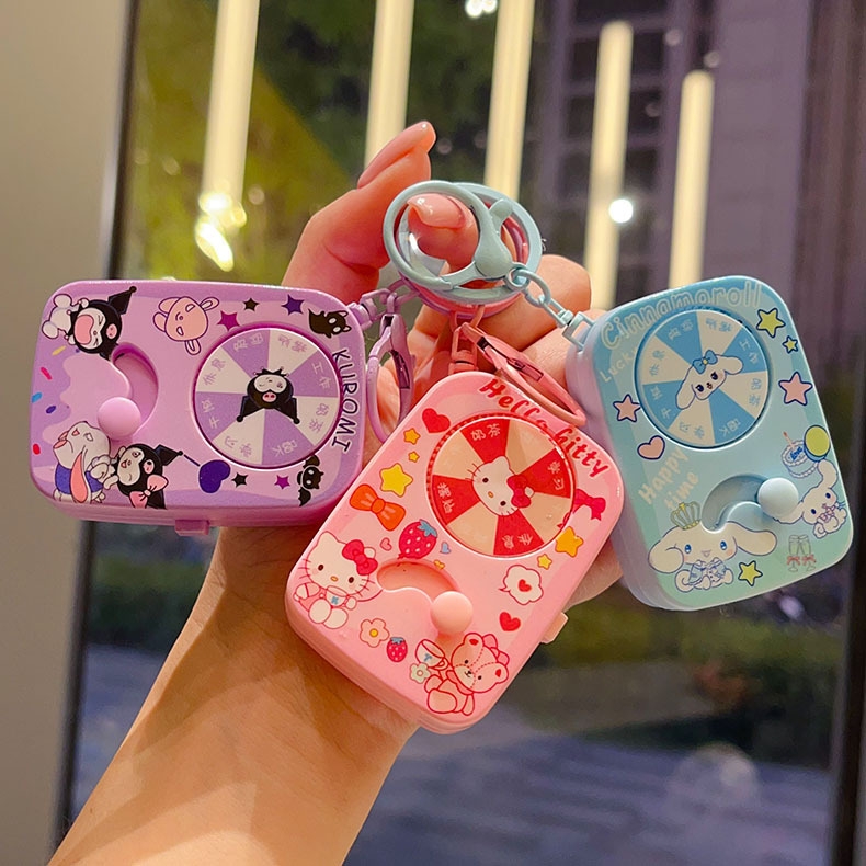 Móc Khóa gạt xoay xanh dương nhạt chó trắng ( Có Đèn ) - Dài 6.3cm , Rộng 4.5cm - Nặng 50gram - SKU : moc286b K76-T6-S11