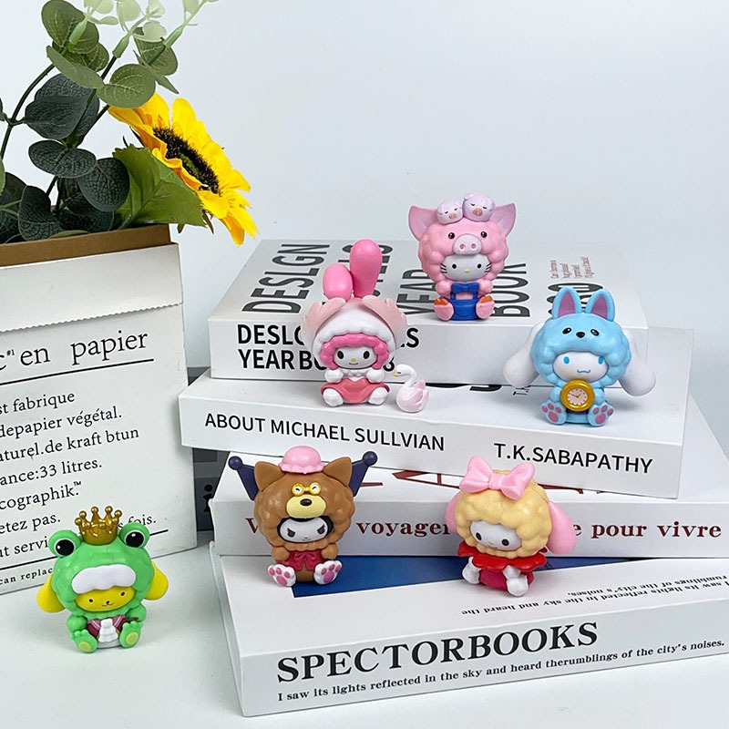 Mô hình kuromi bộ 6 kuromi blind box - cao 8cm - Nặng 300gram - Bọc Túi - Hộp Màu