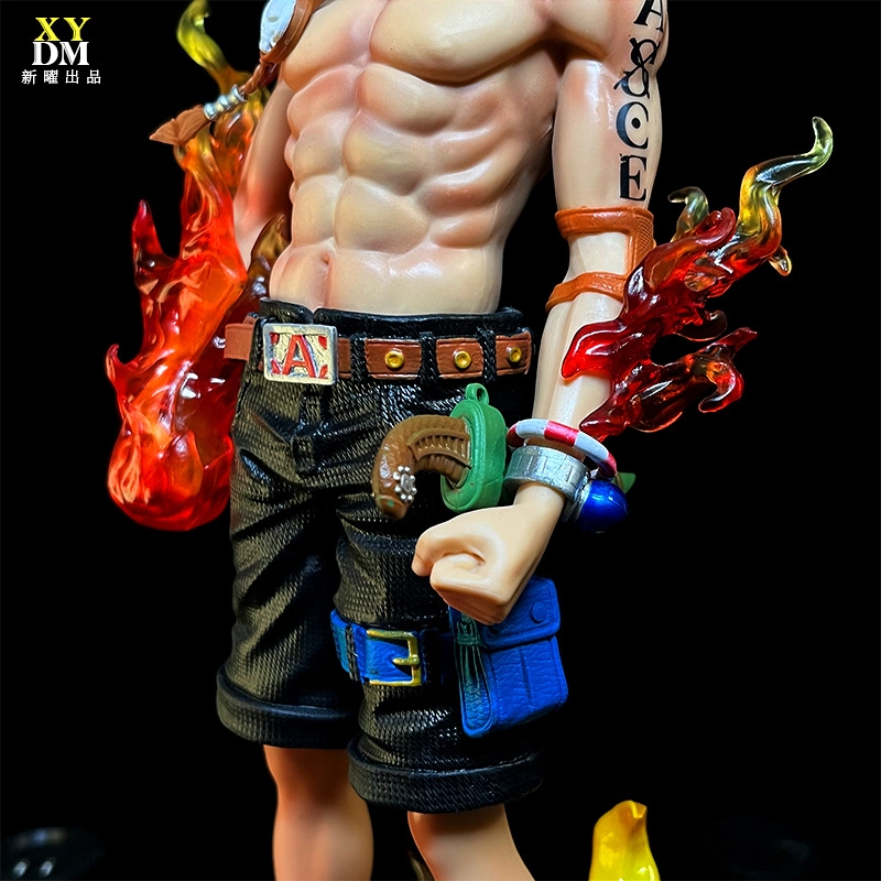 Mô Hình One Piece Ace Hỏa Quyền dáng đứng , có 2 đầu thay thế cao 42cm - Figure One Piece , có hộp màu - N1-K46-T5-S3