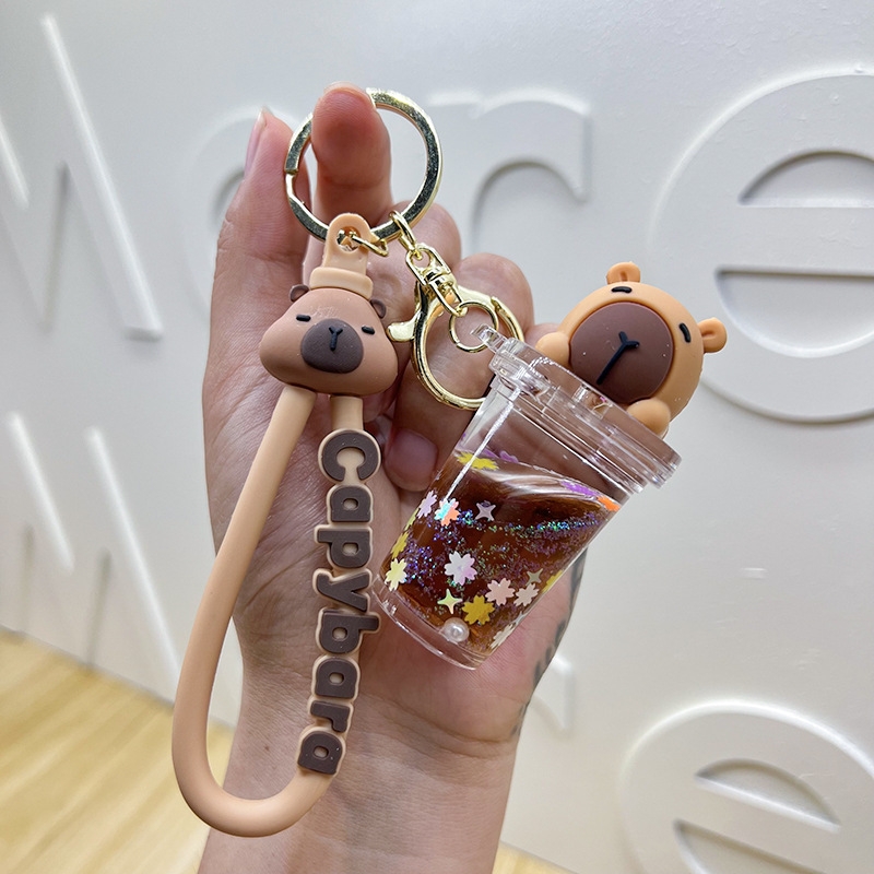 Móc khóa capy bara hình cốc- Dây móc dài : 9cm - Mô Hình Cao : 6cm - Nặng : 50gram - No Box - SKU: moc124 - (Vat: 88223-7) K62-T4- S1
