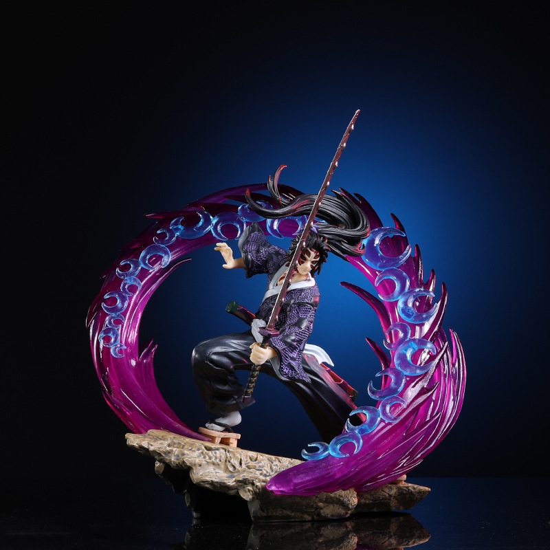 Hàng Loại 1 - Mô Hình Thượng Nhất Kokushibou chiến đấu siêu ngầu - có led - cao 22cm - Full box - Kimetsu No Yaiba - Có Hộp Màu N1-K37-T3-S2