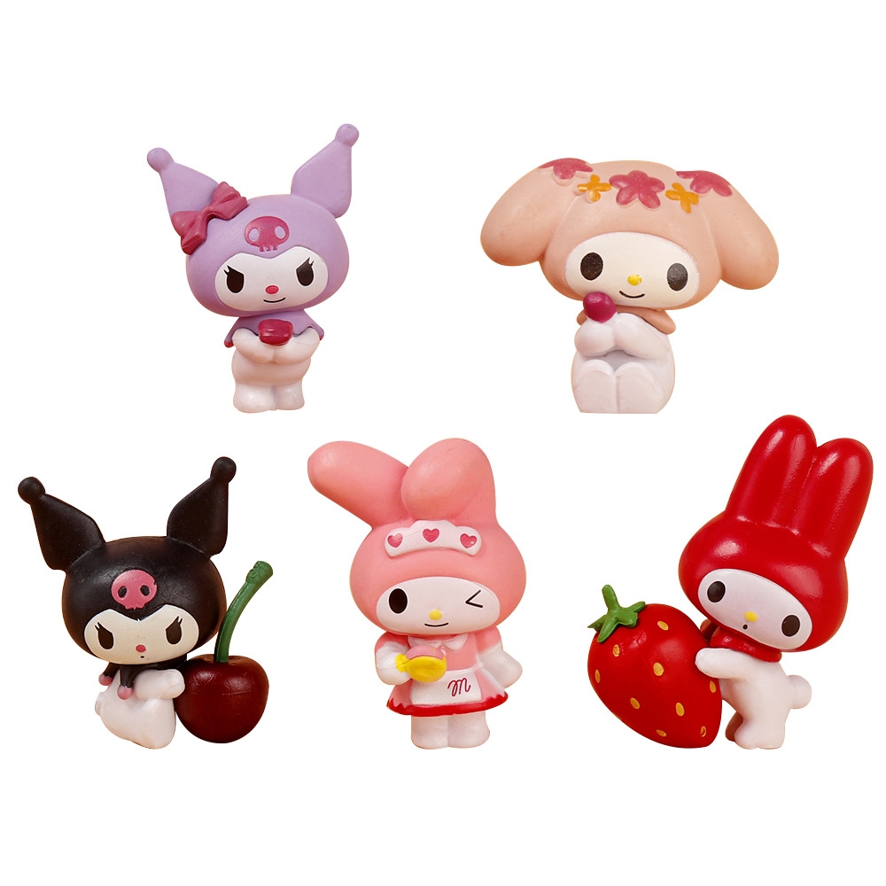 ( Giá 1 con - Bộ 5 con - Đặt Số Lượng 5 ) Mô hình kuromi bộ 5 kuromi - cao 5cm - Nặng 300gram - Bọc Túi - No Box - ( VAT :  DOTTHH2 )- G-2