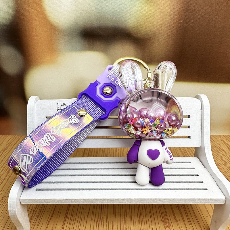 Móc khóa thỏ tím - Dây móc dài : 10cm - Mô Hình Cao : 7cm - Nặng : 50gram - No Box - SKU: moc133 - (Vat: 88223-7)- K79-T2-S8