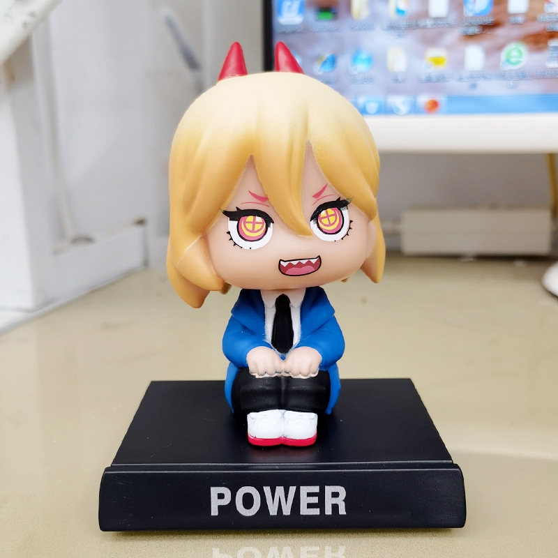 Mô Hình Chainsaw man power lắc đầu - cao 13cm - ngang 9cm - dọc 7cm - nặng 200gram + Có BOX - N3-K23-T3-S3