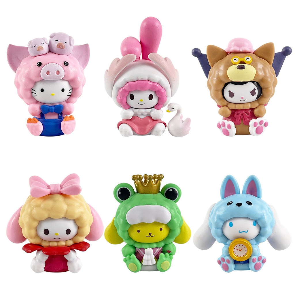 ( Giá 1 con - Bộ 6 con - Đặt Số Lượng 6 ) - Mô hình kuromi bộ 6 kuromi blind box - cao 8-10cm - Nặng 500gram - Bọc Túi - Hộp Màu - ( VAT : G873-85 )- K32-T3-S1