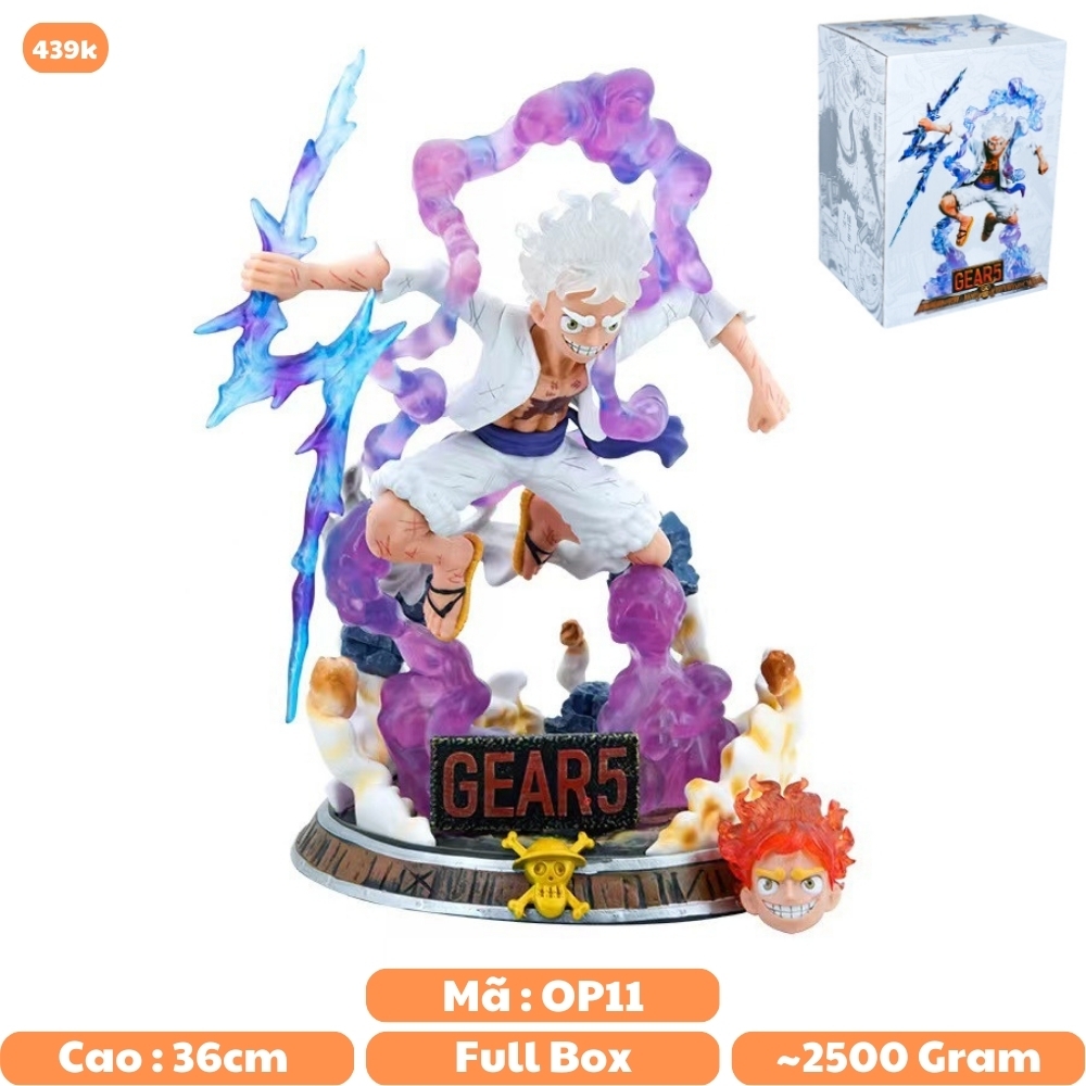Hàng loại 1 - Siêu Phẩm Mô Hình Luffy Gear 5 chiến đấu - Cao 36cm - Nặng 2,5kg - One Piece - Có Box màu - N3-T5