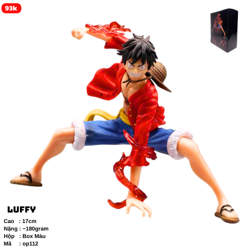 Mô Hình OnePiece Luffy chiến đấu - Cao 17cm - rộng 20cm - nặng 180gram , Figure OnePiece -có hộp màu - C - 12