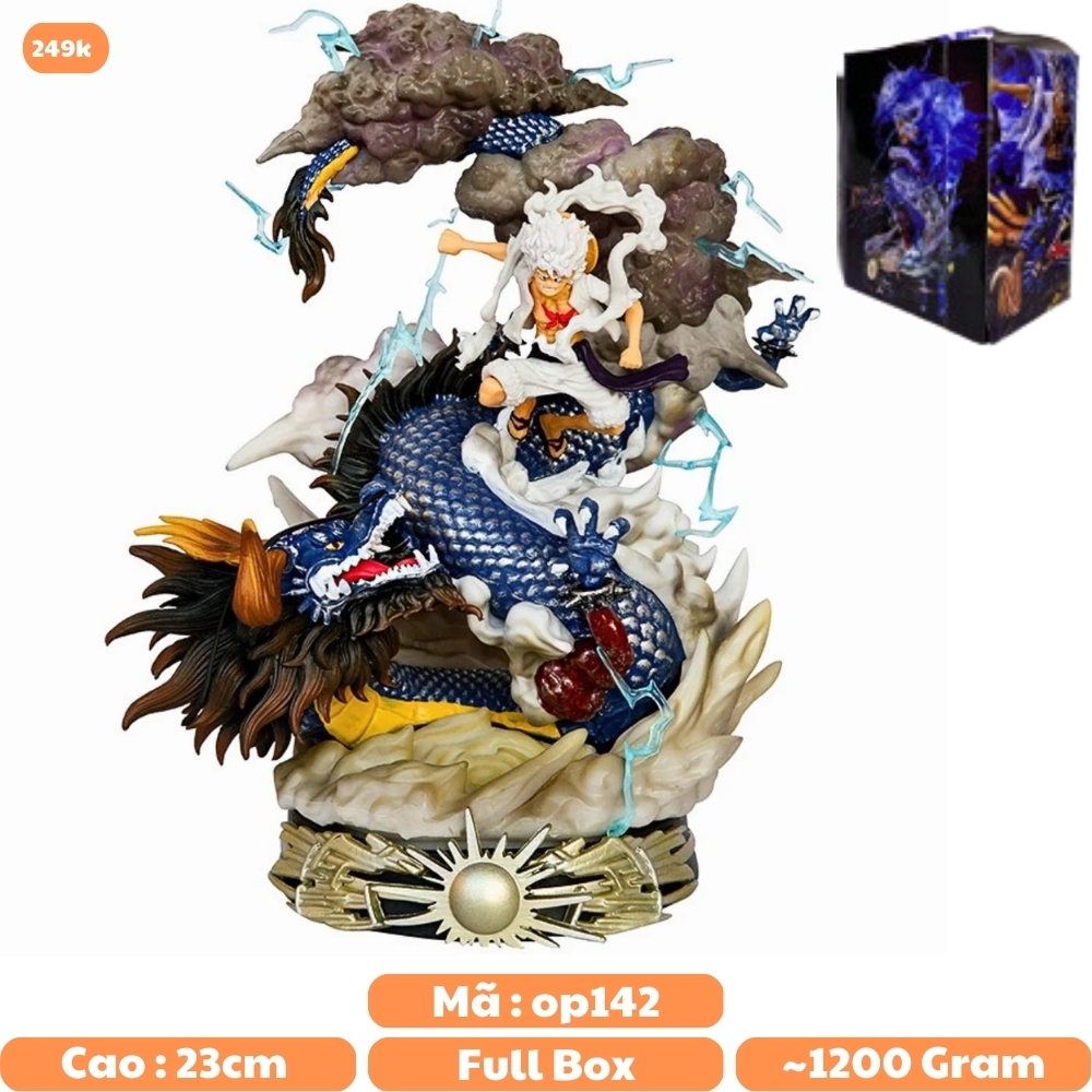 Mô Hình OnePiece Luffy Gear 5 đại chiến rồng Kaido - Cao 23cm - rộng 18cm - nặng 1kg2 - Figure OnePiece - no box - K16-T4-S2