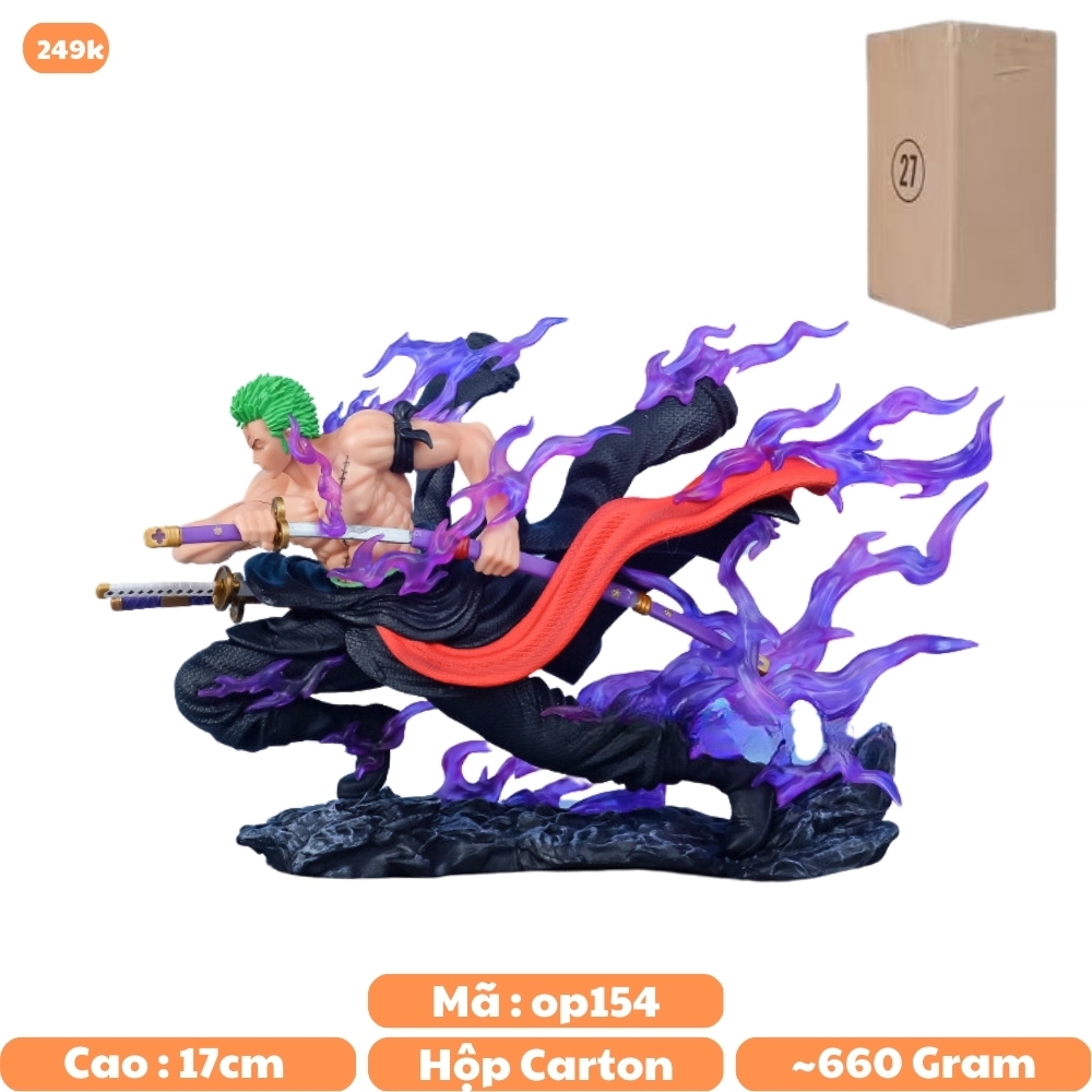 Mô Hình OnePiece Zoro enma chiến đấu siêu ngầu - Cao 17cm - nặng 660gram - Phụ Kiện : Kiếm - No box - N1-K38-T3-S9