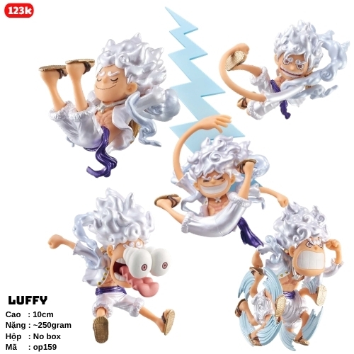 Mô Hình OnePiece 6 trạng thái Luffy gear 5 Chibi WCF hàng cao cấp - Cao 10cm - nặng 250Gram , Figure OnePiece - no box - K27-T2-S4
