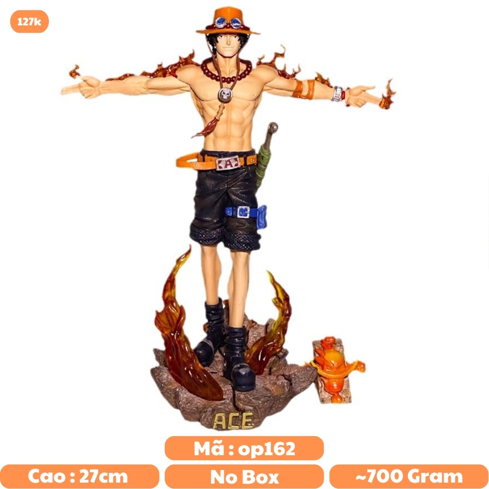 Mô Hình OnePiece Portgas D. Ace đứng dang tay - Cao 27cm - nặng 700Gram - Figure OnePiece - no box - K18-T1-S5