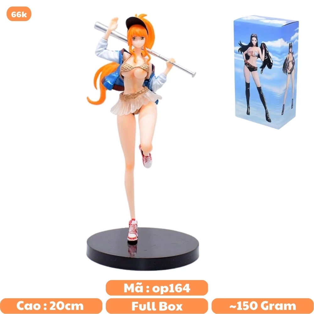Mô Hình OnePiece Nami Bóng chày - Cao 20cm - nặng 100gram - Phụ Kiện : Đế + Gậy Bóng chày - Figure OnePiece - Box Nhựa - Hộp màu
