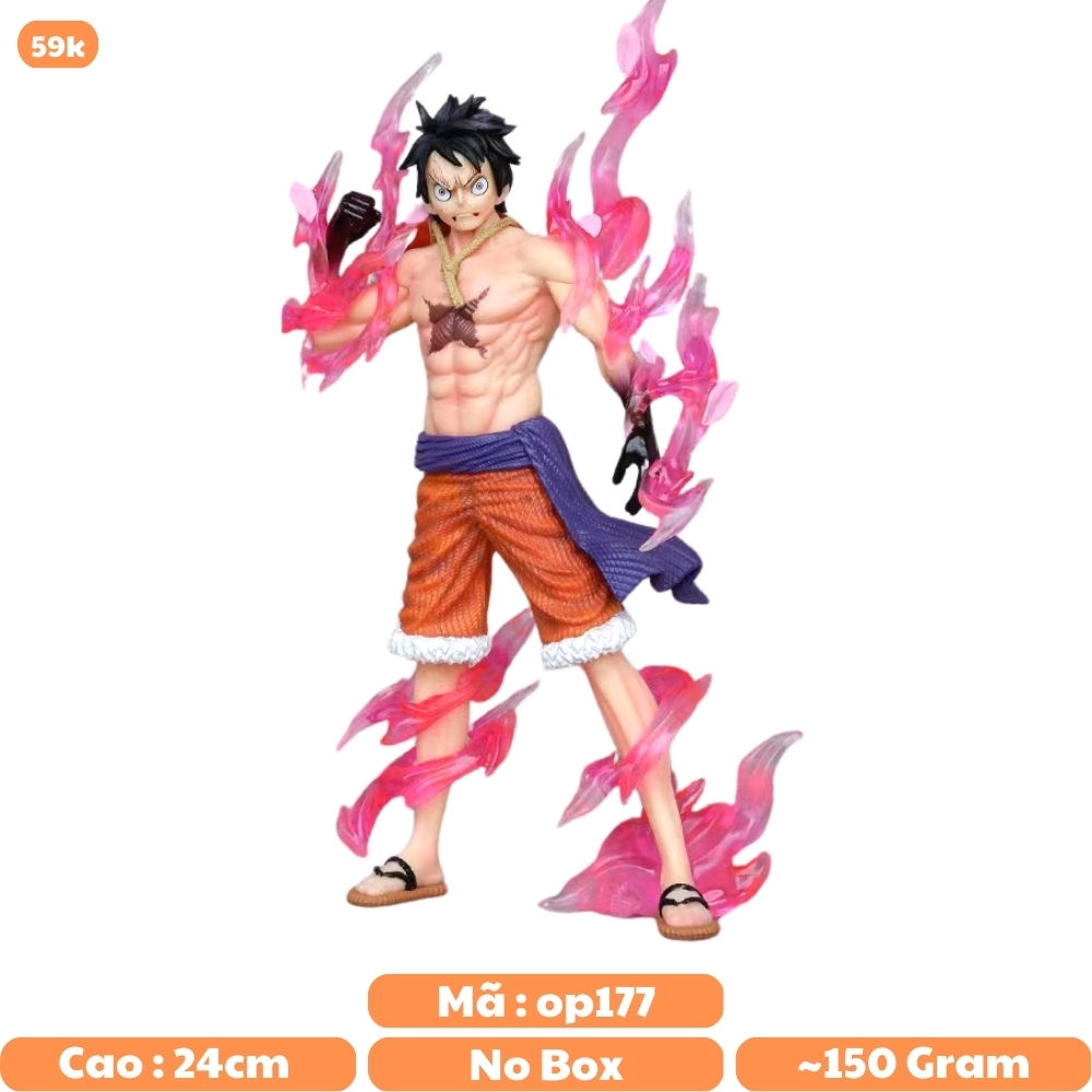 Mô hình OnePiece Luffy Haki hoa anh đào dáng đứng - Cao 24cm - ngang 11cm - nặng 180gram - Phụ kiện : Đế Kẹp chân - Figure One Piece - No Box