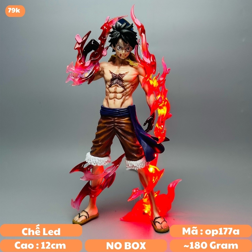 Mô hình OnePiece Luffy Haki hoa anh đào dáng đứng chế led - Cao 24cm - ngang 11cm - nặng 180gram - Phụ kiện : Đế Kẹp chân - Figure One Piece - No Box