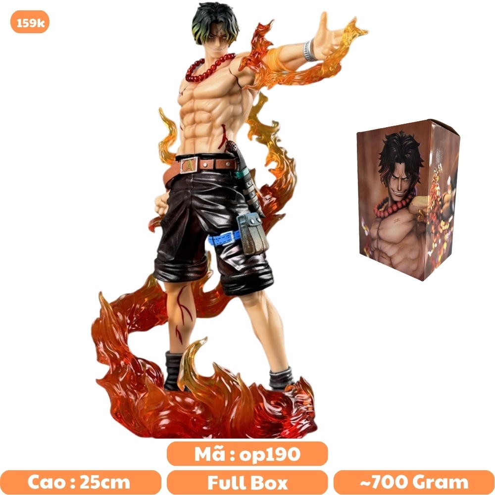 Mô Hình OnePiece ACE hỏa quyền đứng giơ ta - Cao 25cm - nặng 735gram , Figure OnePiece - có hộp màu - N1-K47-T4-S1