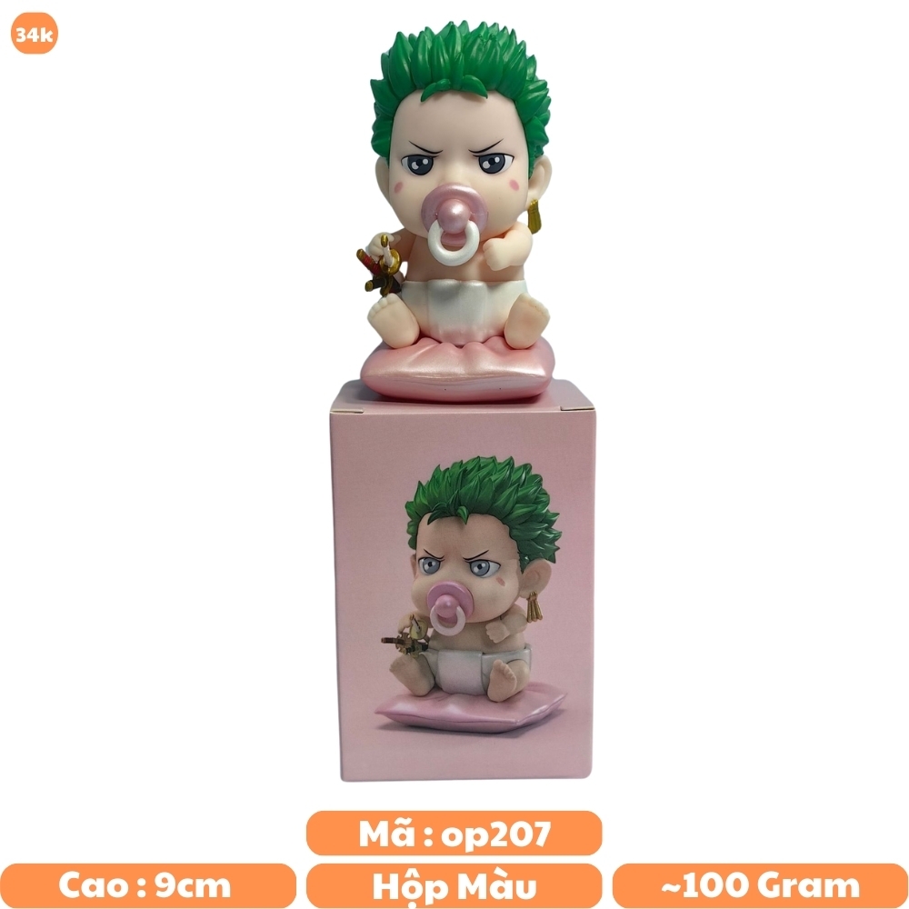 Mô Hình OnePiece Baby Zoro - Cao 9cm - nặng 90Gram - Figure OnePiece -  Có Hộp màu - N1-K46-T3-S1