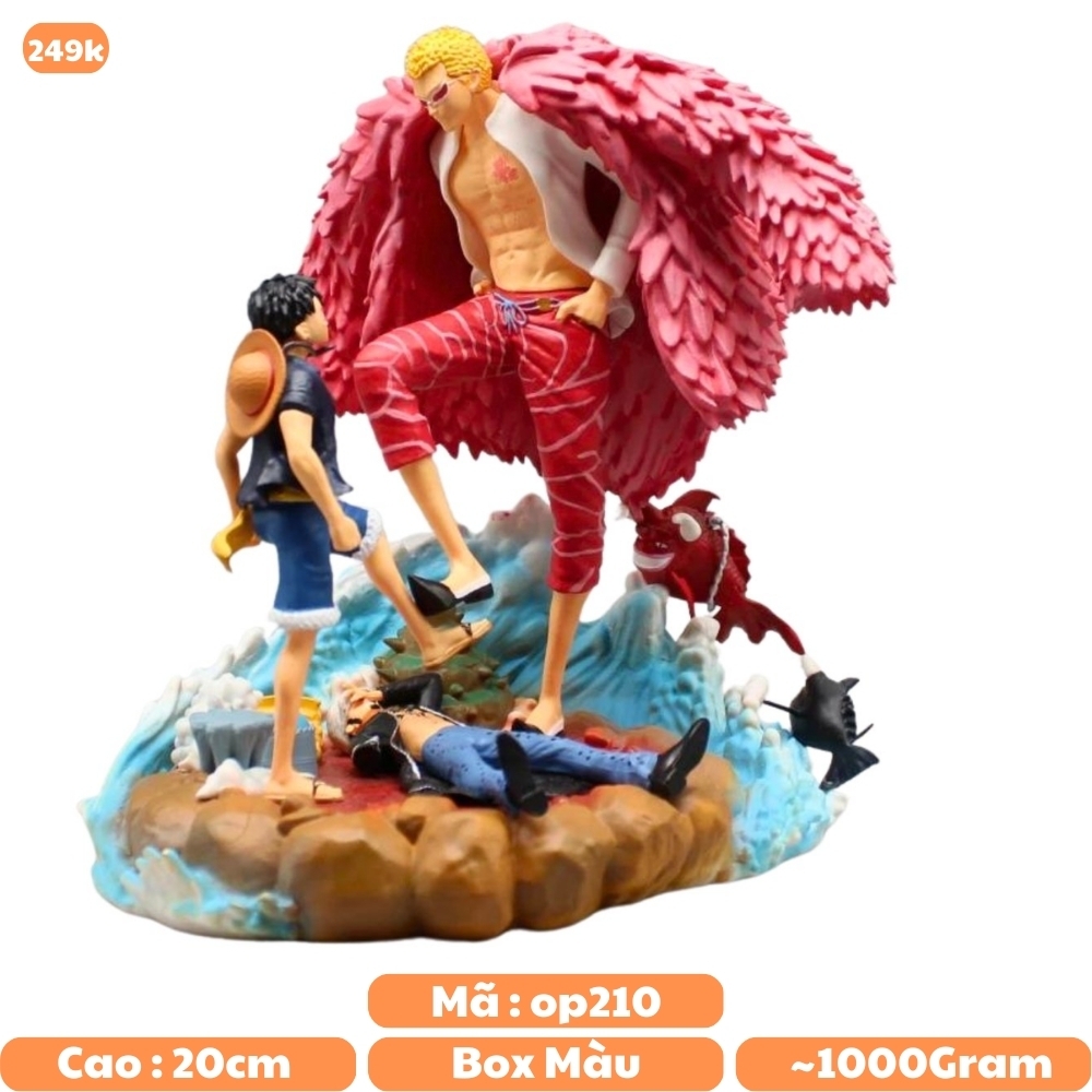 Mô Hình OnePiece Luffy và Law chiến đấu Doflamingo cao 20cm - nặng 1kg - Box màu - Figure OnePiece - N1-K40-T5-S3