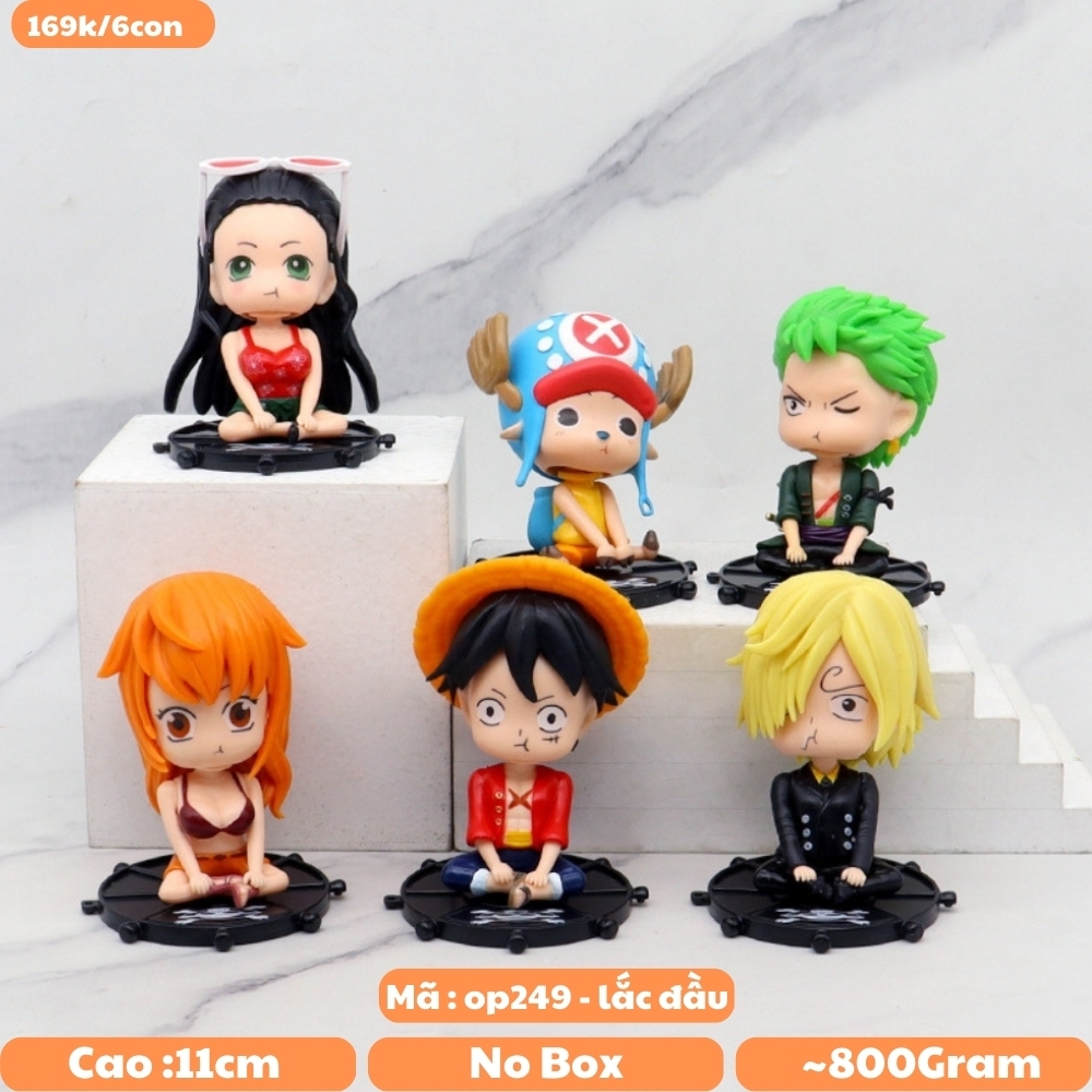 Mô hình OnePiece Bộ 6 onepiece lắc đầu - Cao 11cm - nặng 800gram- Figure OnePiece - No Box -n3-k59-t3-s2