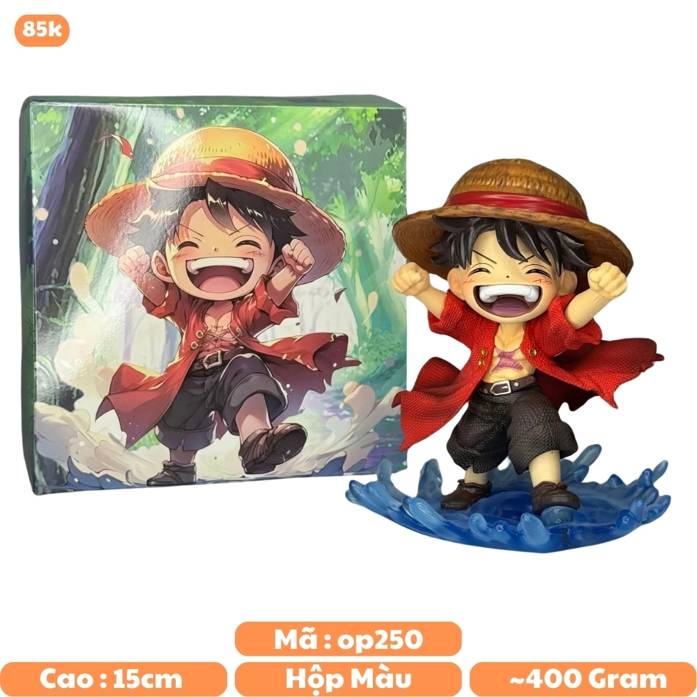 Mô hình OnePiece Luffy Kid dáng đứng cười - Cao 15cm - nặng 400gram - Figure One Piece - Có hộp màu - N1-K55-T2-S1