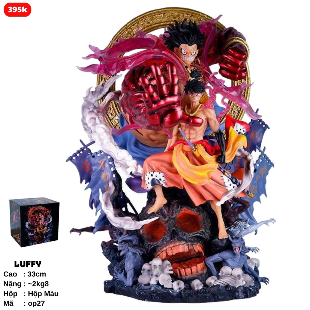 Hàng Loại 1 - Mô Hình OnePiece Luffy gear 4 king fado siêu đẹp cao 33cm - Figure OnePiece - Full box - Hộp màu đẹp - K13-T4-S2,S3