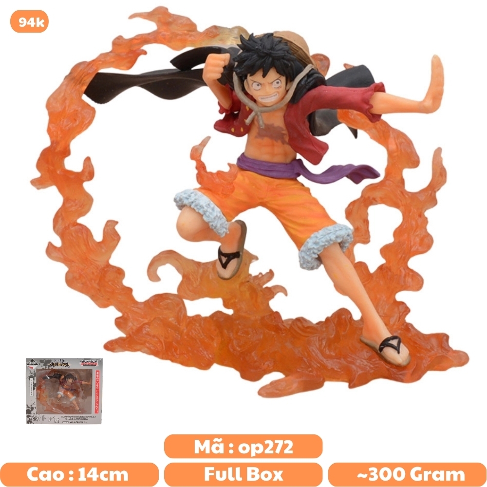 Mô hình OnePiece Luffy trạng thái chiến đấu - Cao 14cm - nặng 300gram - Figure One Piece - Full box - N1-K55-T5-S3