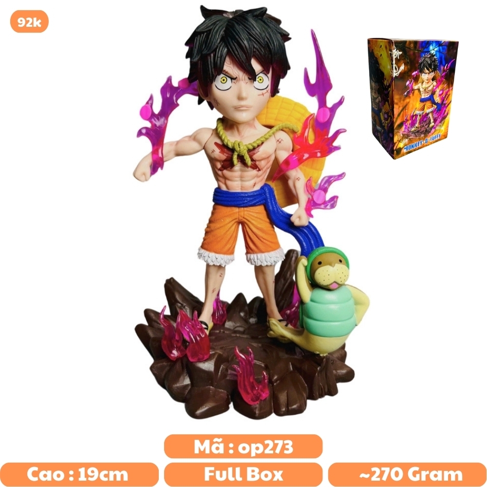 Mô Hình OnePiece luffy tập luyện cùng đệ tử - cao 19cm - nặng 270gram - Hộp Màu - Figure One Piece - N1-K45-T1-S3