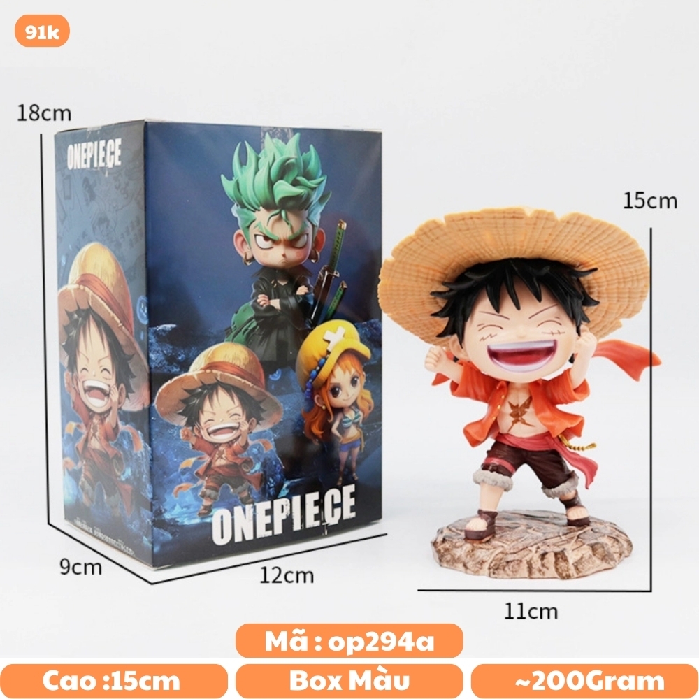Mô Hình OnePiece Luffy dáng đứng Cao : 15cm nặng 200g - One Piece - Bọc Túi Opp - Hộp Màu -  N1-K27-T3-S3