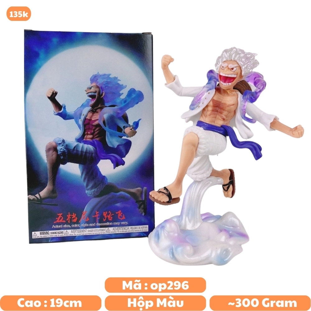 Mô hình OnePiece Luffy gear 5 trạng thái chiến đấu - Cao 19cm - nặng 300gram - Figure One Piece - Hộp Màu -  K18-T1-S8