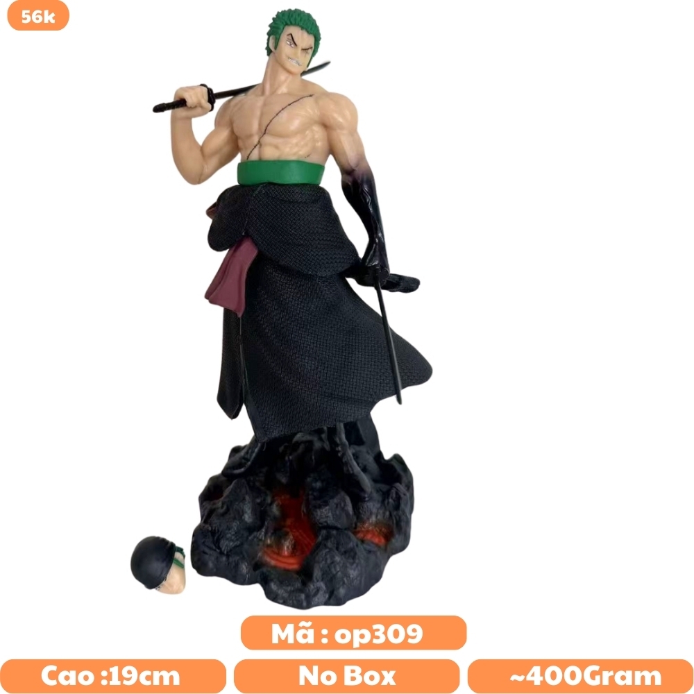 Mô Hình OnePiece zoro dáng đứng cầm kiếm siêu ngầu Cao : 19cm nặng : 400gram - One Piece - Bọc Túi Opp - No Box N4-K2-BL2