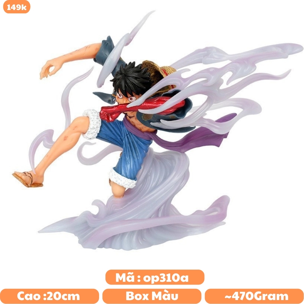 Mô Hình OnePiece luffy trạng thái chiến đấu - cao 20cm - nặng 470gram - Figure One Piece - Hộp Màu K29-T1-S1