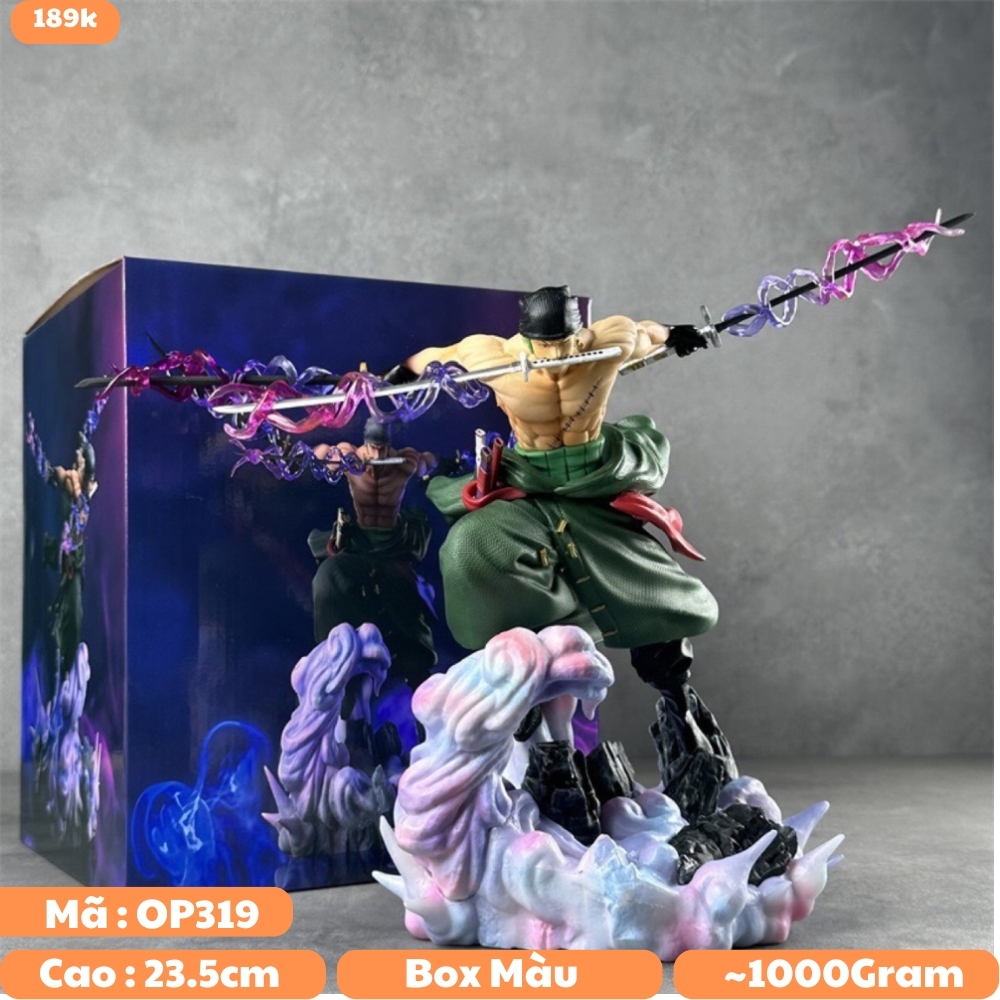 Mô Hình OnePiece zoro Chiến Đấu Siêu Ngầu Cao : 23.5cm nặng : 1000gram - One Piece - Hộp Màu K17-T4-S7