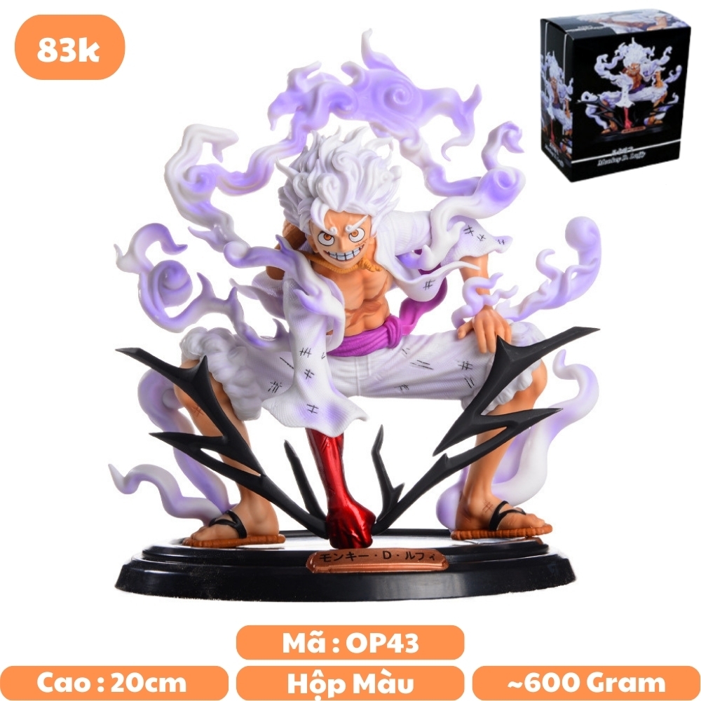 Mô Hình OnePiece Luffy nika gear 5 trạng thái siêu ngầu cao 20cm nặng 600g , Figure OnePiece - có vỏ hộp màu - N4-K9-BL3 - N1-K11-T1-S2