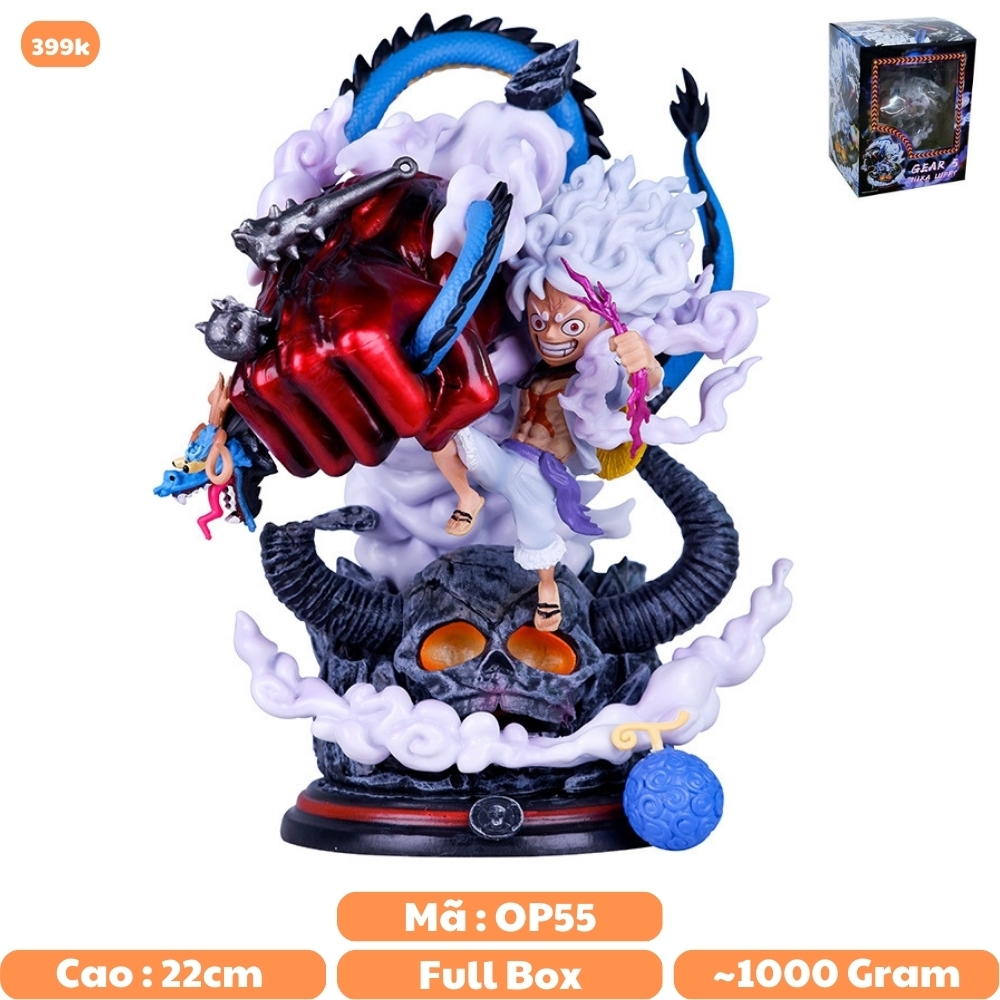 Hàng Loại 1 - Mô Hình OnePiece Luffy nika gear 5 ( tay đỏ ) đại chiến kaido cao 22cm nặng 1kg , Figure OnePiece - có vỏ hộp màu N1-K34-T4-S3