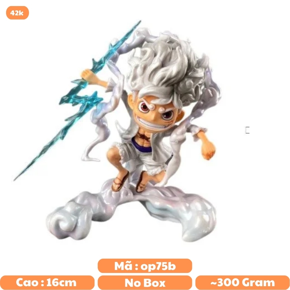 Mô Hình OnePiece Luffy nika gear 5 trạng thái chiến đấu tay cầm vũ khí cao 16cm nặng 300g , Figure OnePiece - bọc túi opp - có hộp màu - N4-K4-BL3